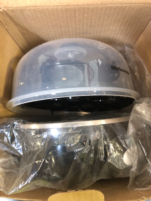 Photo 1 of Elite Gourmet EGC-007B# Rapid Egg Cooker, 7 Easy-To-Peel, Hard, Medium, Soft Boiled Eggs, Poacher, Omelet Maker, Auto Shut-Off, Alarm, 16-Recipe Booklet, Black