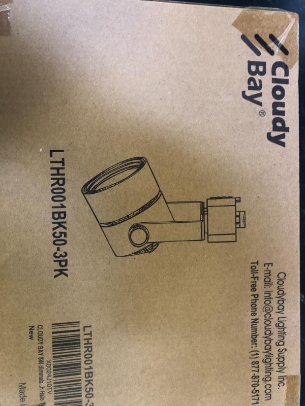 Photo 1 of CLOUDY BAY 8W dimmable LED Track Light Head,CRI 90+ Day Light 5000K,Adjustable Tilt Angle Track Lighting Fixture,40° Angle for Accent Retail,Black Finish Halo Type - 3 Pack