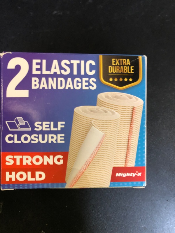 Photo 1 of Premium Elastic Bandage Wrap - 3” (2pk) - Strong Compression - Self-Closing Reusable Bandages for Legs and Arms - Wrist, Elbow, Foot, Knee Wrap