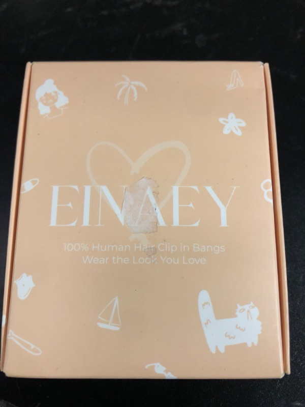 Photo 1 of EINAEY Clip in Bangs, 100% Real Human Hair Ash Blonde Fake Bangs Hairpieces for Women Fringe with Temples Wispy Bangs Clip In Hair Extensions for Daily Wear