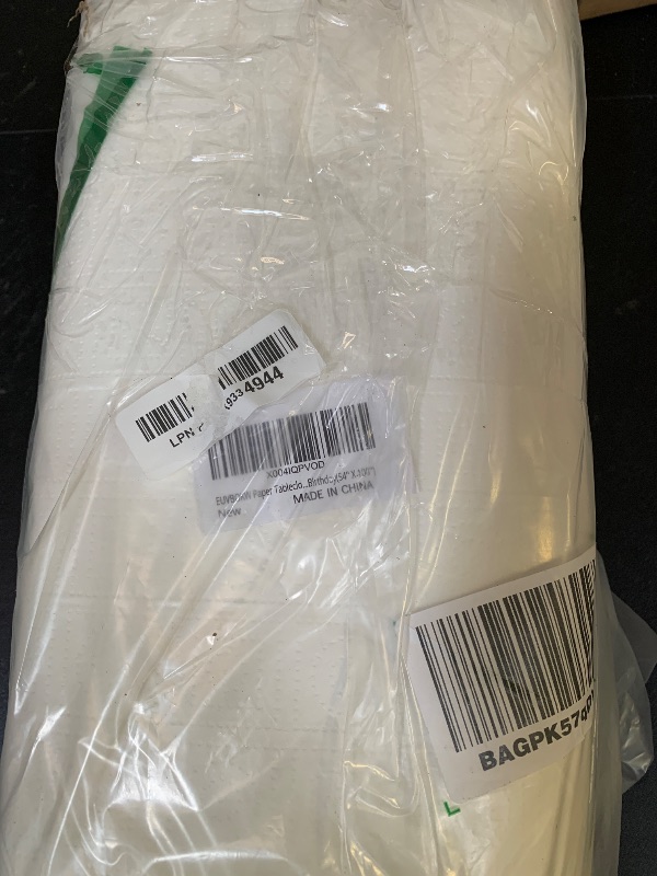 Photo 1 of EUVBOKW Paper Tablecloths for Rectangle Tables,8 Pack White Paper Table Cloths Disposable,3 Ply Papers & Plastic Quality Table Cover for Parties Wedding Birthday(54'' X 108'')
