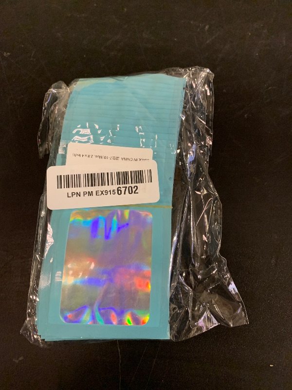 Photo 1 of 100 Pieces Smell Proof Mylar Bags- Resealable Holographic Packaging Pouch Bag with Clear Window for Food Storage Eyelash Jewelry Electronics Storage (Blue, 2.8 x 4 Inch)