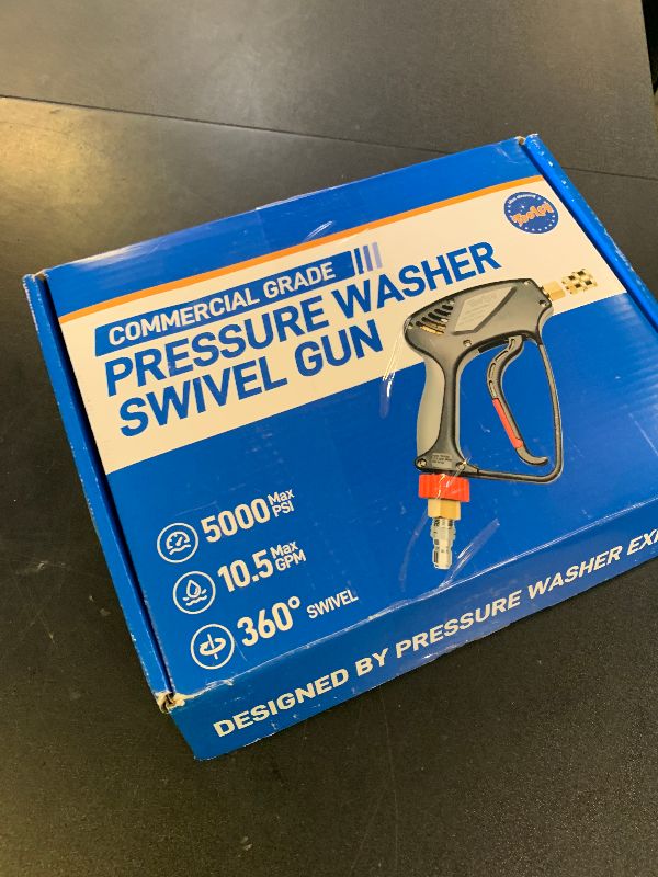 Photo 1 of TOOLCY Pressure Washer Short Gun, Commercial 5000 PSI / 10.5 GPM with Nozzle Tips, 3/8" Swivel USA-NPT Thread x Quick Socket, Sturdy Design for Gas Power Washer