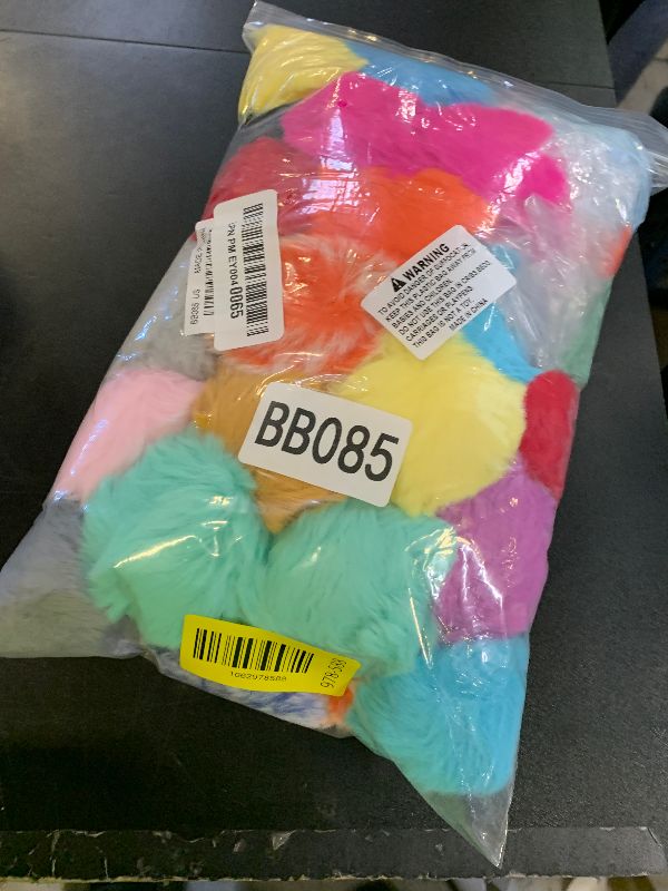 Photo 1 of BQTQ 36 Pieces Faux Rabbit Fur Pom Pom Balls with Elastic Loop DIY Fluffy Pom Pom for Hats Beanie Shoes Scarves Gloves Bags Accessories(18 Colors, 2 Pcs Each Color)