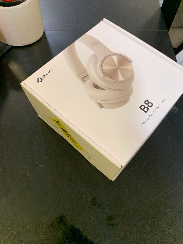 Photo 1 of Picun B8 Bluetooth Headphones, 120H Playtime Headphone Wireless Bluetooth with 3 EQ Modes, Low Latency, Hands-Free Calls, Over Ear Headphones for Travel Home Office Cellphone PC Khaki White