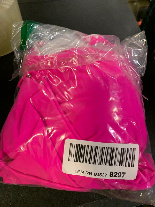 Photo 1 of Eomenie Women's One Piece Swimsuit Tummy Control Slimming Bathing Suit Ruched Swimwear Tie Back Shell Stitch Swim Suit Hot Pink