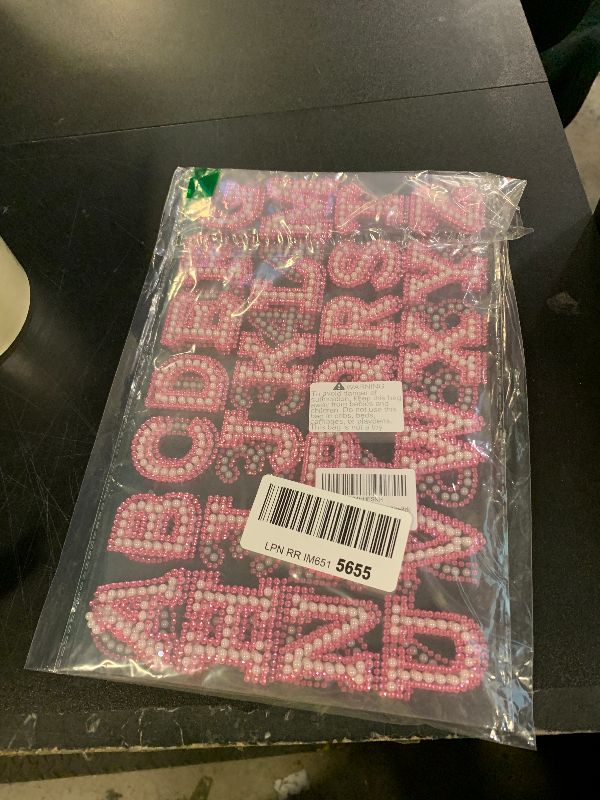 Photo 1 of 107pcs Pearl Rhinestone Self Adhesive Letter Stickers 3 Sheets A-Z Glitter Pearl Alphabet and 1 Sheet 0-9 Number Stickers 3D Bling Letter Sticker for DIY Crafts (White+Pink)