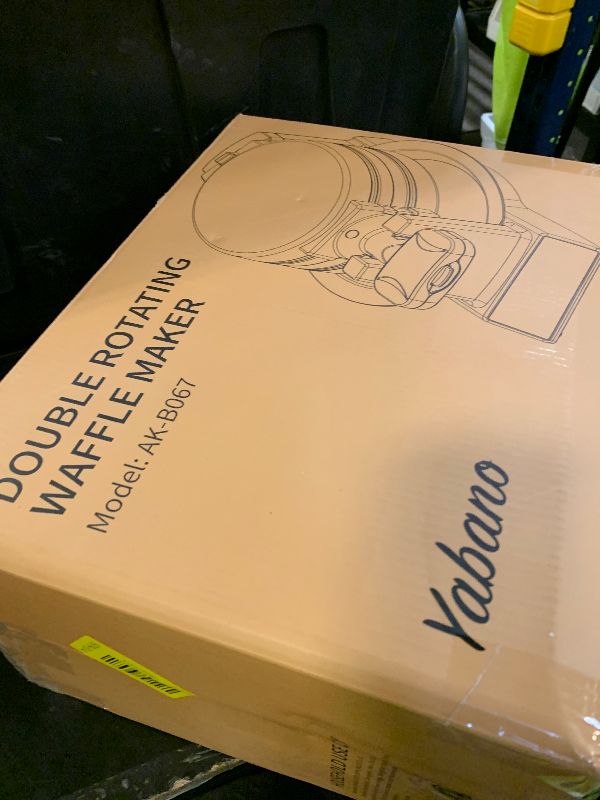 Photo 1 of Yabano Belgian Waffle Maker - Professional Rotating Waffle Iron with Double Flip Technology, Nonstick Plates, Removable Drip Tray & Cool-Touch Handles