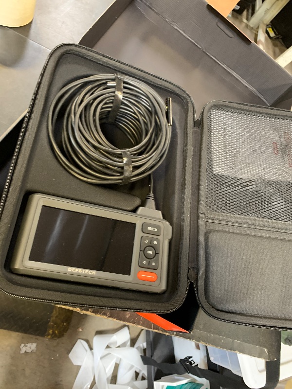 Photo 1 of DEPSTECH 50ft Sewer Camera, 1080P HD Triple Lens Borescope, 5" IPS Screen Endoscope with Light, IP67 Waterproof Plumbing Drain Pipe Snake Inspection Camera with 32G Card, Carry Case