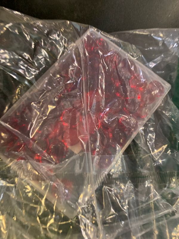 Photo 1 of Meschett 50PCS Mini Glass Gems,Red Mancala Stones Flat Bottom Marble Beads for Home Decorative Art Craft Vase Filler(0.5"~0.7")