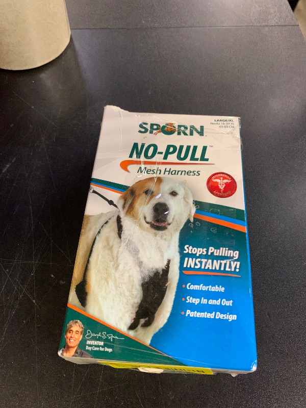 Photo 1 of Sporn Large/XL No Pull Dog Harness for Large Dogs - Black Mesh Body, Durable Nylon, Breathable, Easy to Put On, No Choke, Padded, Adjustable, XL Dog Harness for Extra Large Breeds
