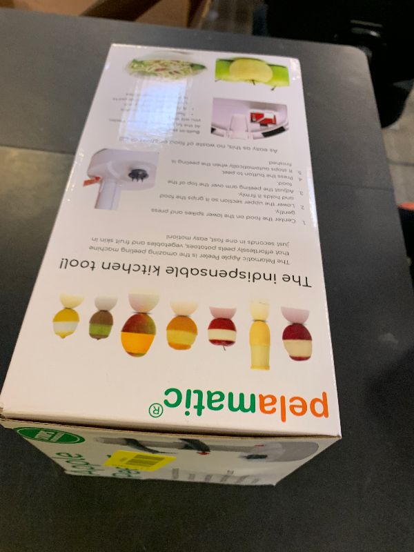 Photo 1 of Pelamatic Potato Express Electric Peeler - 12 Spare Blades - Safe & Easy to Use - Effortlessly Peels Vegetables and Fruit - USB-C powered (White)