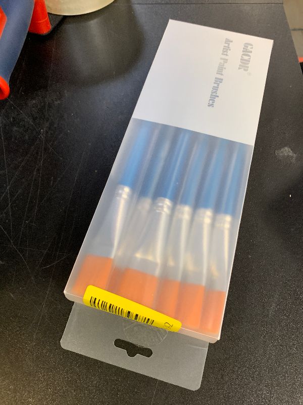 Photo 1 of 1 inch Flat Paint Brushes for Acrylic Painting,12 Pieces Large Synthetic Paint Brushes Bulk with Wooden Handle for Acrylic, Watercolor, Oil, Crafts, Face Body Art