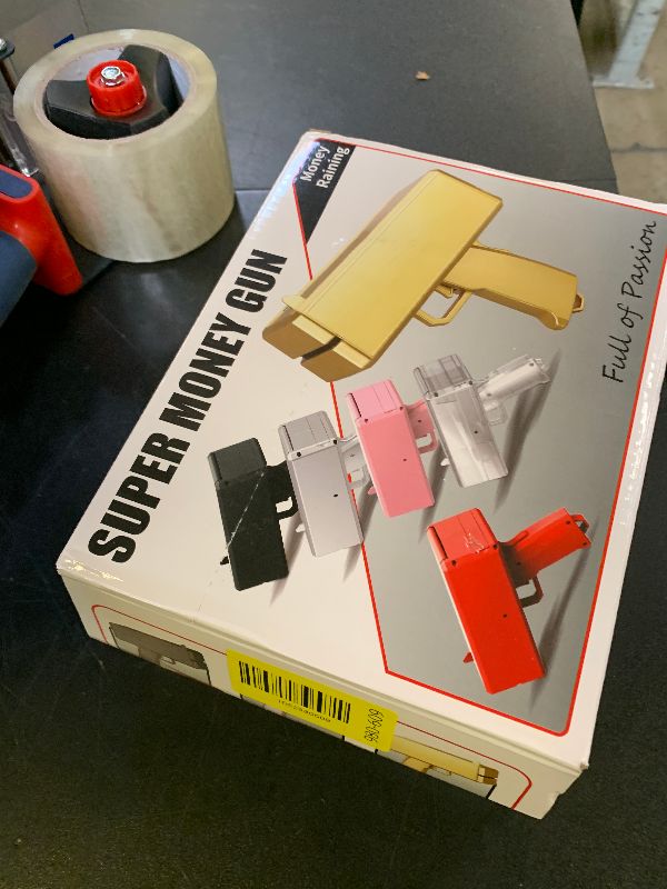 Photo 1 of Alagoo Super Money Guns Paper Playing Spary Money Gun Make it Rain Toy Gun, Handheld Cash Gun Fake Bill Dispenser Money Shooter Toy(Metallic Gold)