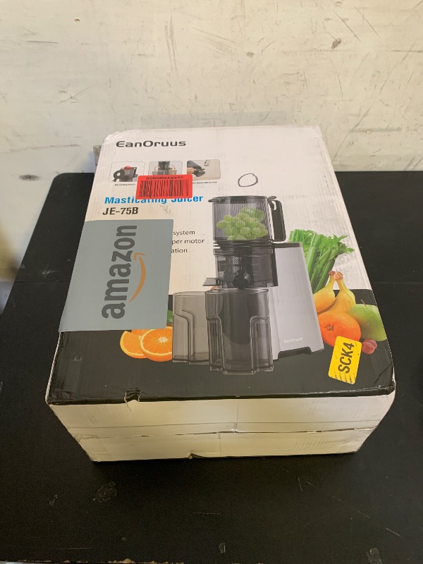 Photo 1 of Cold Press Juicer, 5.3" Wide Feed Chute Juice Extractor Machine with 400W, High Juice Yield, Slow Masticating Juicer for Whole Vegetables & Fruits, Metallic Silver