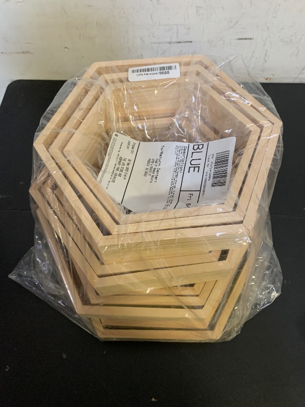 Photo 1 of GUDELAK 12 Pcs Wooden Hexagon Shelves, 3 Size Versatile Honeycomb Shelves Hexagon Floating Shelves for Wall Wedding Table Centerpieces Home Living Room Bedroom (11inch, 9.7inch, 8.5inch)
