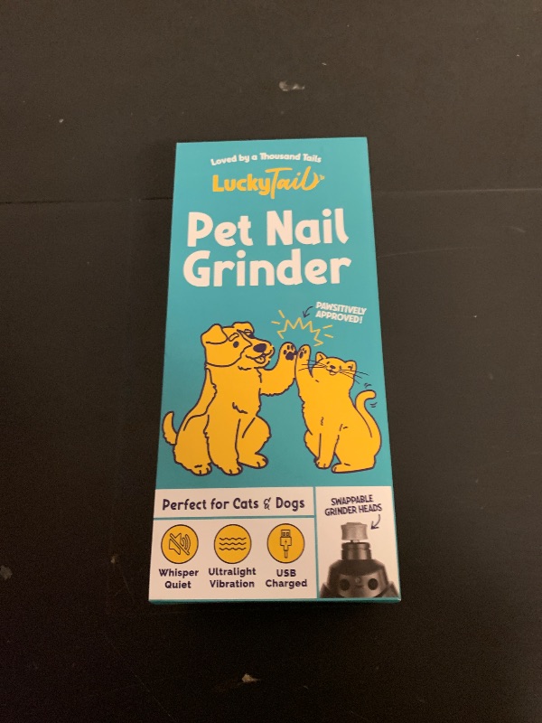 Photo 1 of LuckyTail Pet Nail Grinder for Dogs and Cats - Super Quiet and Low Vibration Electric Dog Nail Grinder with 2 LED Lights - USB Rechargeable and Cordless - 2 Speeds - Small to Large Pets