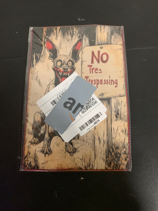 Photo 1 of No Trespassing Tin Signs, Retro Classic Zombie Gog Art Wall Decoration, Garage or Room Tin ?Painting Artwork, Original Vintage Design Tin Metal Wall Art Print Poster