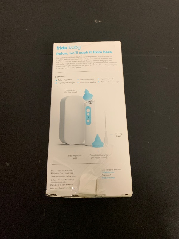 Photo 1 of Frida Baby Electric NoseFrida Nasal Aspirator for Baby, Nose Sucker for Baby & Toddler, Upgraded Nasal Aspirator for Congestion + Allergy Relief with 3 Suction Levels, 2 Silicone Tips, USB