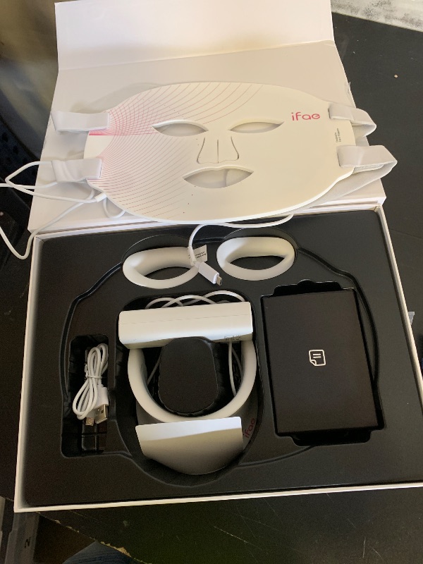 Photo 1 of Red Light Therapy Mask for Face and Neck, 7 Colors with NIR Led Face Mask Light Therapy with Eye Protection and Remote, Rechargeable Ergonomic Design for True Anti-Aging Skincare at Home