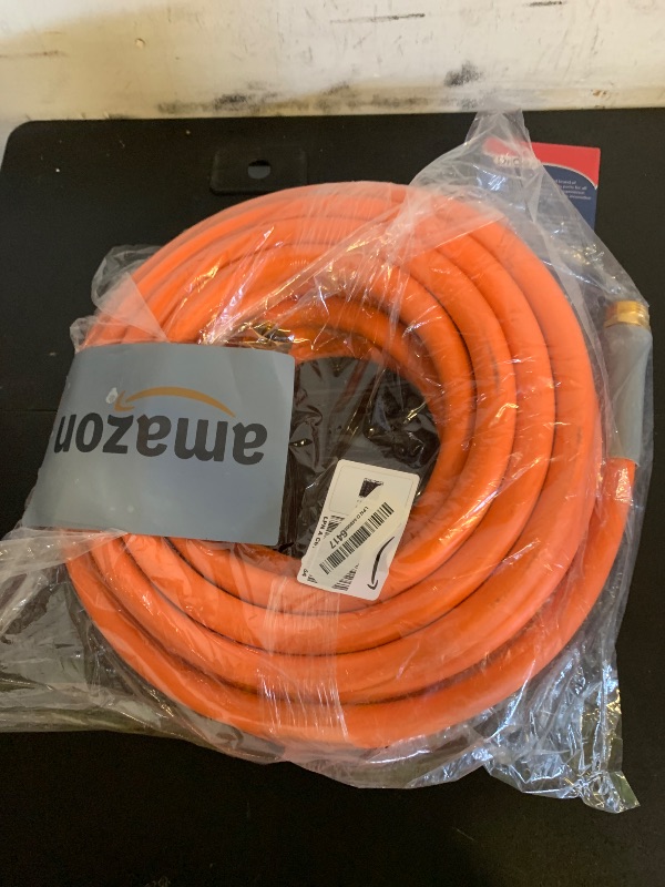 Photo 1 of Garden Hose 50 ft x 5/8 with 10 Functions Leak-Proof Garden Hose Nozzle, Water Hose Heavy Duty, 3/4" Solid Brass Fittings, Flexible Lightweight Kink-less Hose for Watering, Washing, 600 Burst PSI
