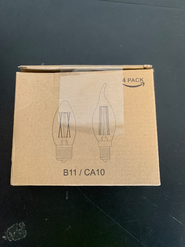 Photo 1 of Candelabra Led Light Bulbs Dimmable, E26 Led Bulb 40 Watt Equivalent, 4W CA10 Flame Tip Chandelier Light Bulbs, 3000K Soft Warm White Candle Light Bulbs for Chandeliers, Ceiling Fan, Pendant, 4 Pack