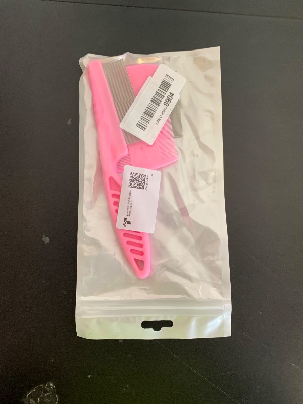 Photo 1 of Flea Comb for Dogs and Cats - Lice Comb with Rubber Handle - Promotes Hair Growth and Removes Loose Hair, Knots, and Flakes Flea Brush for Pets(3P,PINK)