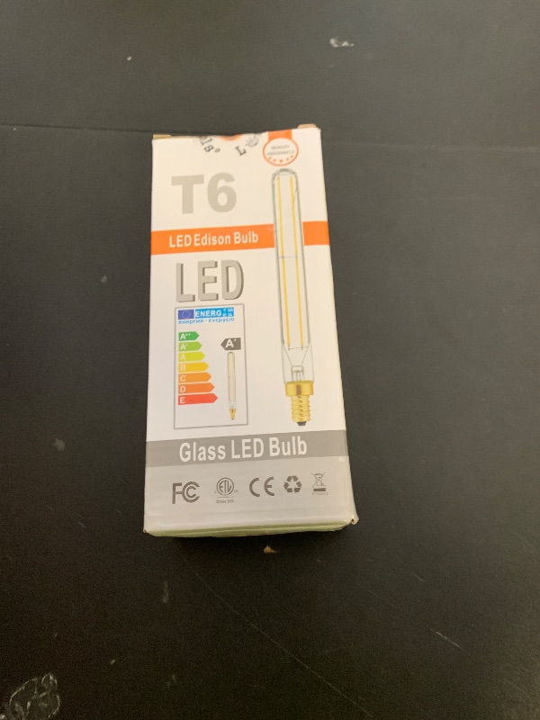 Photo 1 of E12 Led Long Bulb,6W Led Edison Light Bulbs Soft White 3000K,750lm,7.3Inch,75Watt Candelabra Incandescent Bulbs Equivalent Vintage LED Filament Edison Candle Bulb with Decorative, 6Pack.