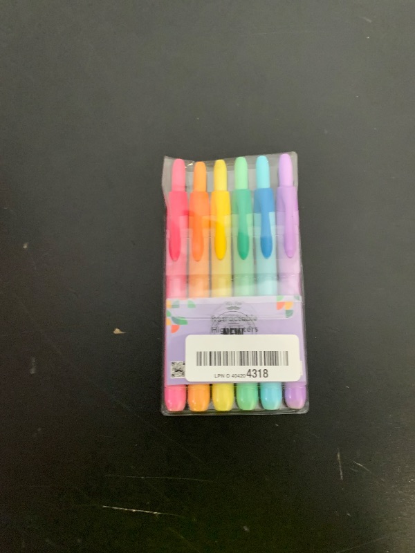 Photo 1 of Mr. Pen- Colorful Highlighters Set, 6 Pack, Assorted Colors, Retractable Colored Bible Markers