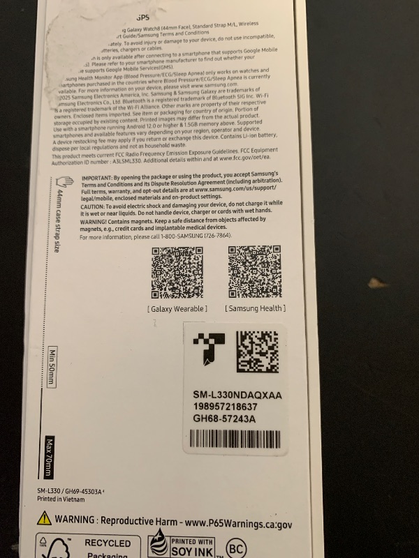 Photo 1 of Samsung Galaxy Watch 8 (2025) 44mm Bluetooth Smartwatch, Cushion Design, Fitness Tracker, Sleep Coaching, Running Coach, Energy Score, Heart Rate Tracking, Graphite [US Version, 2 Yr Warranty]