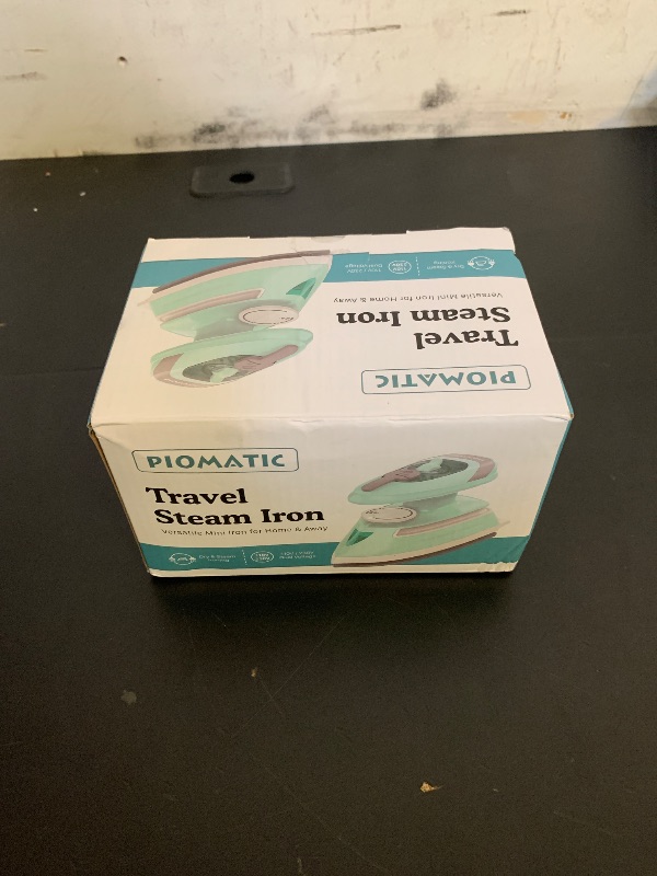 Photo 1 of PIOMATIC Mini Travel Steam Iron for Clothes with Dual Voltage, Temperature Control, Non-Stick Soleplate and Cord Storage, Ideal for Sewing, Quilting and Handcraft
