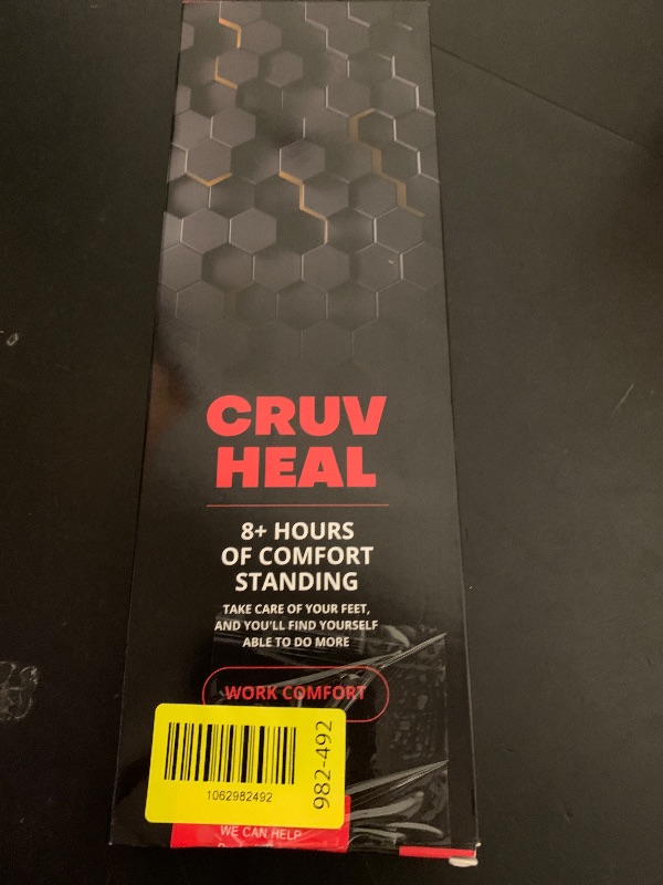 Photo 1 of (New) Work Comfort Orthotic Insoles - Anti Fatigue Shoe Insert Men Women - Low Arch Support - Shock Absorption - Foot Pain Relief - Work Boot Insoles (Black Hexagons, XL)