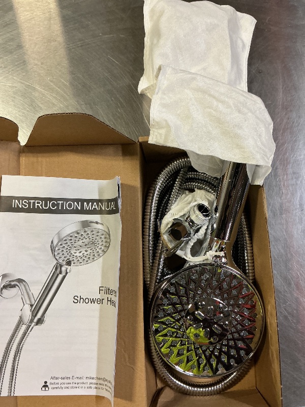 Photo 1 of *INCOMPLETE** Filtered Shower Head with Handheld, High Pressure 9 Spray Mode Chrome Showerhead with Filters,detachable shower head,Water Softener Filters Beads for Hard Water -Remove Chlorine