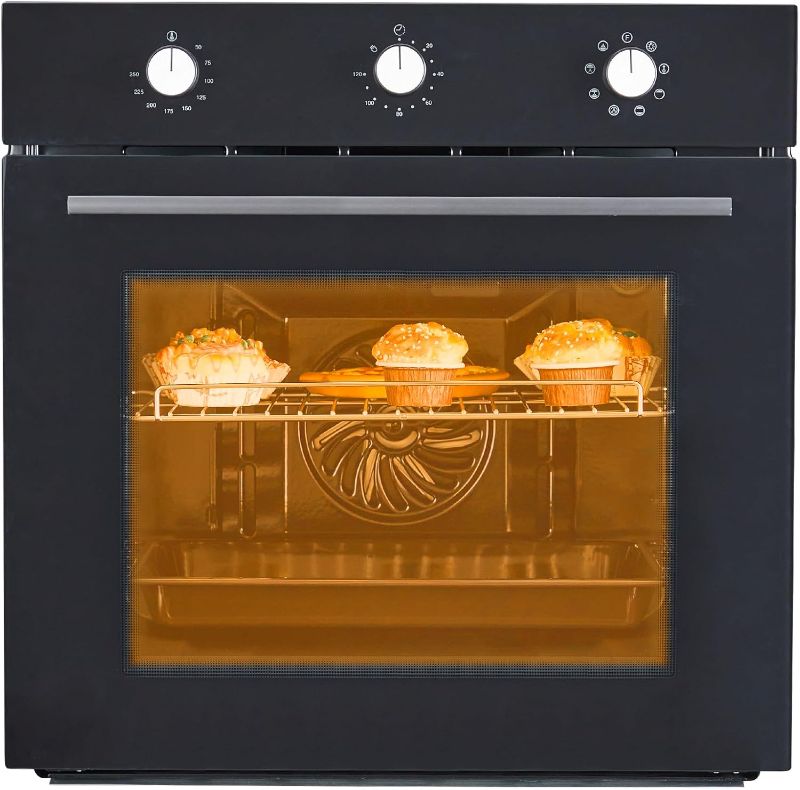 Photo 1 of Garvee 24" Single Wall Oven, Built-in Electric Ovens with 11 Cooking Modes, 3000W, 240V, 2.5 CF Convection Built-in Oven, Stainless Steel, Touch Control, Timer, Safety Lock
