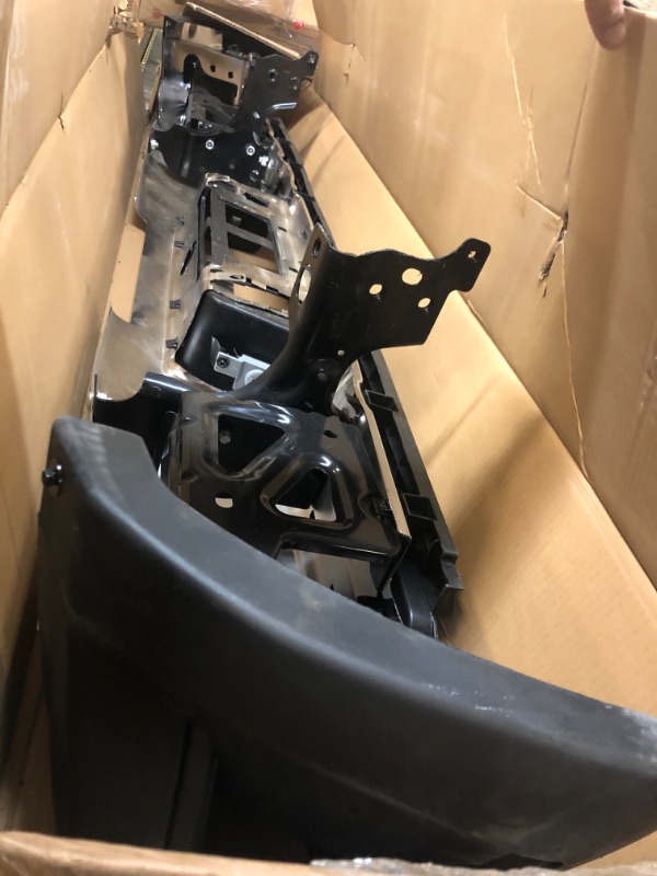 Photo 1 of Rear Step Bumper Assembly Compatible with Ford F150 Pickup 2015-2019 Chrome Steel Rear Bumper With Max Tow Hitch Without Parking Sensor Holes Replacement