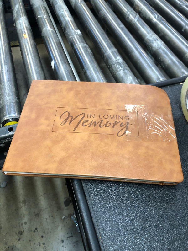 Photo 1 of Clever Fox Funeral Guest Book for Memorial Services – in Loving Memory Guest Sign in Book for Funeral Service, Hardcover 10x7” (Brown)