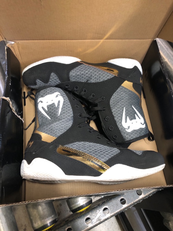 Photo 1 of Venum Elite Boxing Shoes - Black/White-Gold