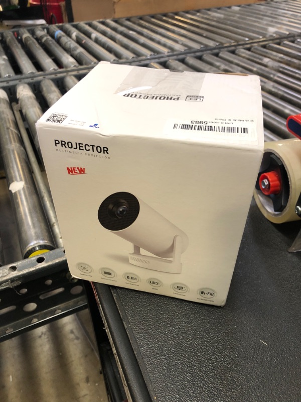 Photo 1 of ?Electric Focus?Mini Portable Projector with 4K Support, Bluetooth 5.4 WIFI6, 5watt Sound Base Speaker, 260 ANSI, Android 11, 210° Rotation , Auto Keystone Correction Video Projector HY300 PLUS