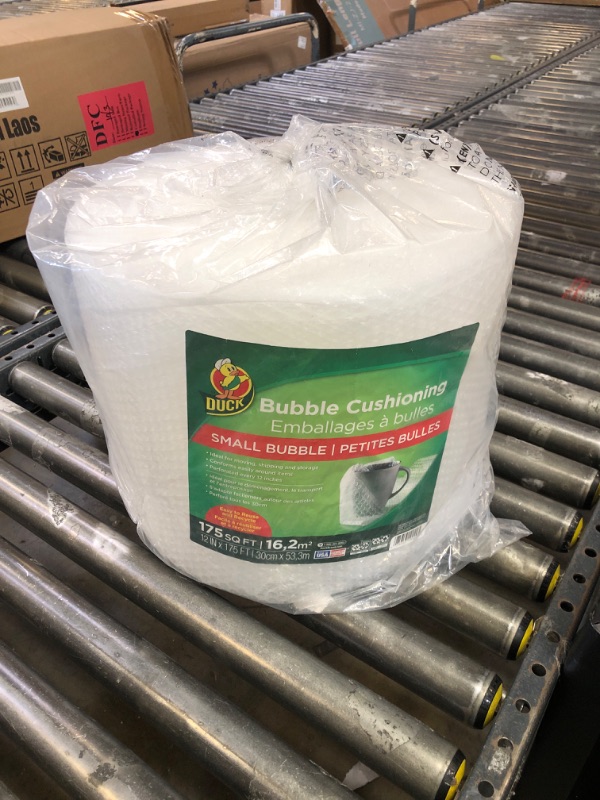 Photo 1 of Duck Brand Bubble Wrap Roll, 3/16" Original Bubble Cushioning, 12" x 175', Perforated Every 12" (1053440), Clear