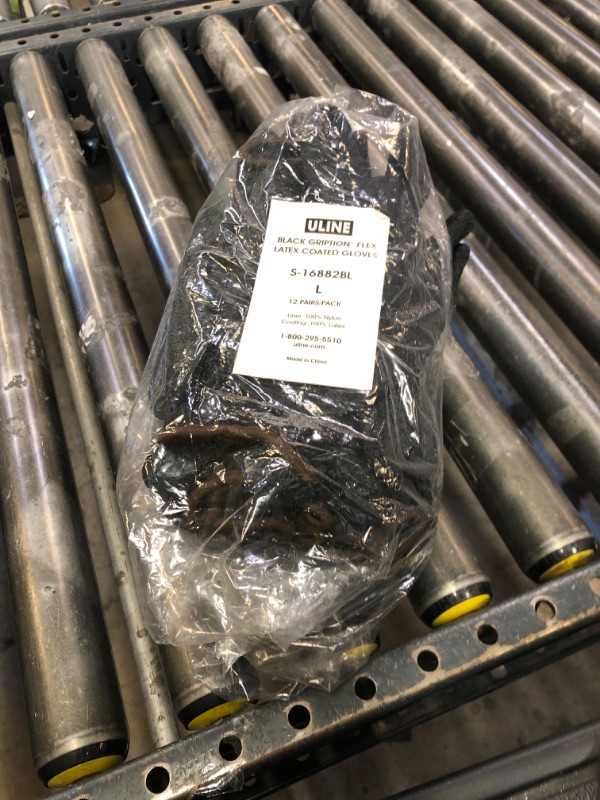 Photo 1 of Uline Gription® Flex Latex Coated Gloves - Black, Large