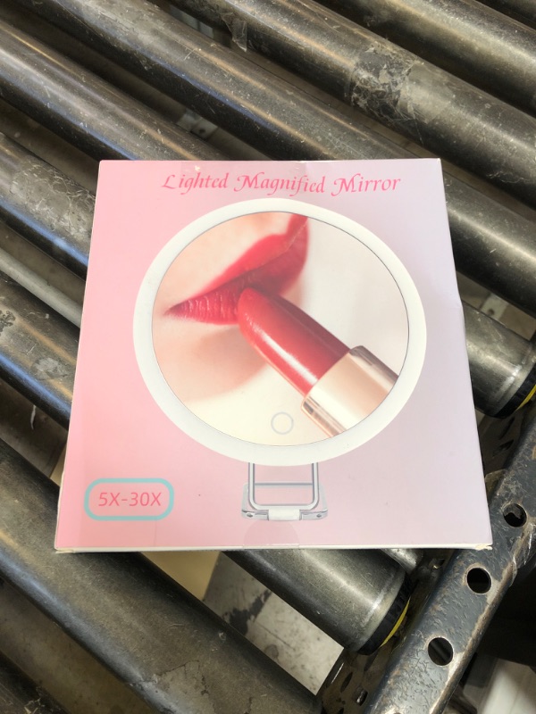 Photo 1 of saiggnyy 6" 10x Magnifying Mirror with Light Suction Cup,Led Close up Makeup Mirror with 360° Stand,3 Color Lighted Personal Mirror 10x,10 Times Functional Zoom Mirrors for Partial Details