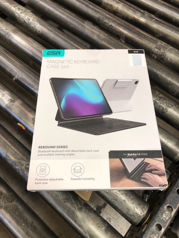 Photo 1 of ESR iPad Pro 11 Inch Case with Keyboard (M4, 2024), iPad Pro 11(5th Gen) Keyboard with Easy-Set Magnetic Stand, Portrait/Landscape Modes, Removable Protective Case, Rebound 360 Series, Blue