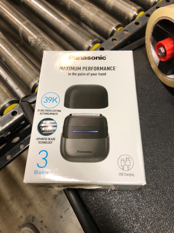 Photo 1 of Panasonic Swipe Right Travel Shaver for Men, Portable Electric Razor with USB-C Charging, 3-Blade Cutting System and Beard Sensor Technology, Wet/Dry Use - ES-CM3A-K