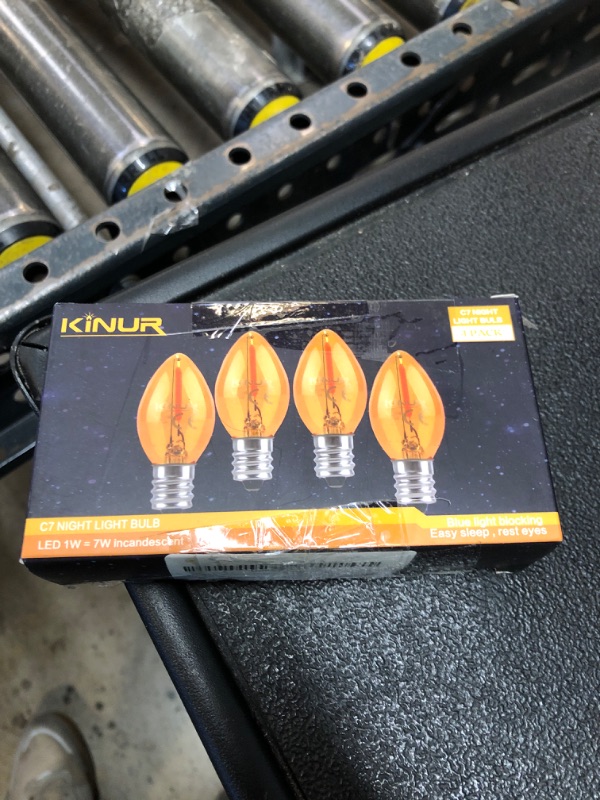 Photo 1 of KINUR LED Night Light Bulbs, 1W E12 C7 Replacement 2200K 120V Low Watt Candelabra Christmas Light Salt Lamp Bulbs 4 Pack