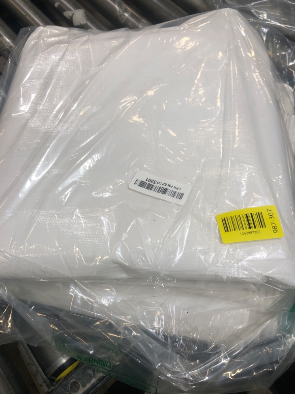 Photo 1 of RAINDEWAY 12 Mil Heavy Duty White Tarp 10x15 Feet, UV Resistant, Waterproof, Weatherproof Poly Tarp with Metal Grommets and Reinforced Edges