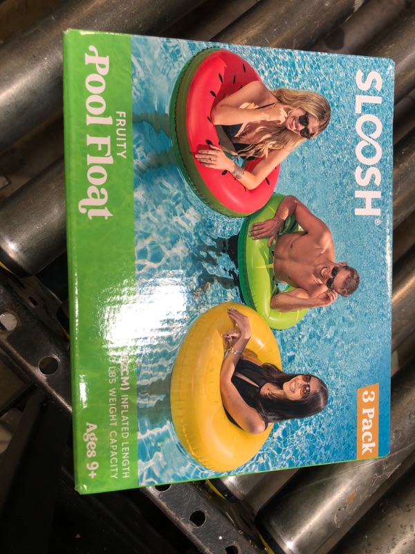 Photo 1 of JOYIN Inflatable Swim Tube Raft (3 pack) with Summer Fruits Painting, Pool Toys for Swimming Pool Party Decorations