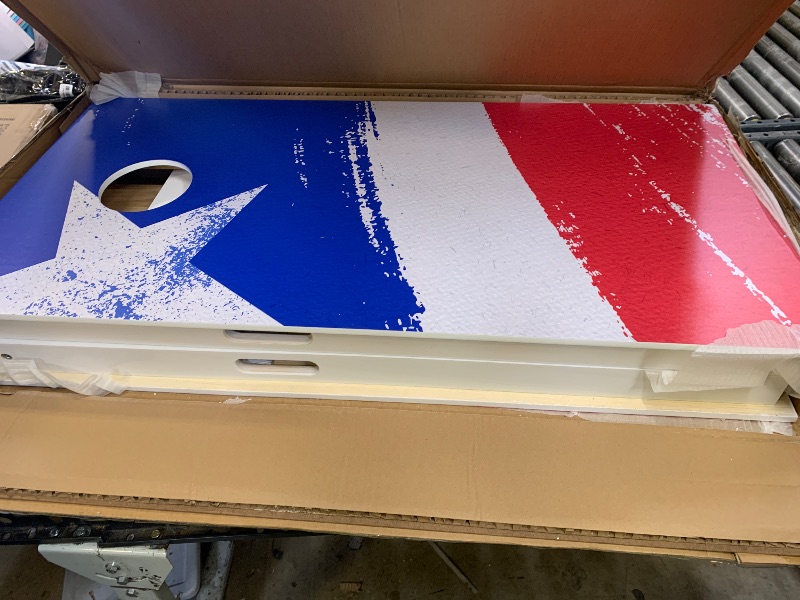 Photo 1 of Cornhole Boards Set - Regulation Size 4x2/3x2ft Solid Wood Corn Hole Game Set with 8 Bean Bags and 2 Cornhole Boards - Perfect for Outdoor Game