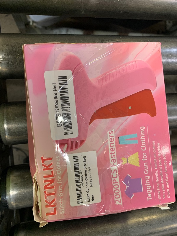 Photo 1 of Stitch  For Clothes - Includes 6 Fine Needles, 1000 White & 1000 Black Fasteners, Handheld Stitch Gun - Quick Clothing Fixer, Tag Gun for Clothes (Pink Red)