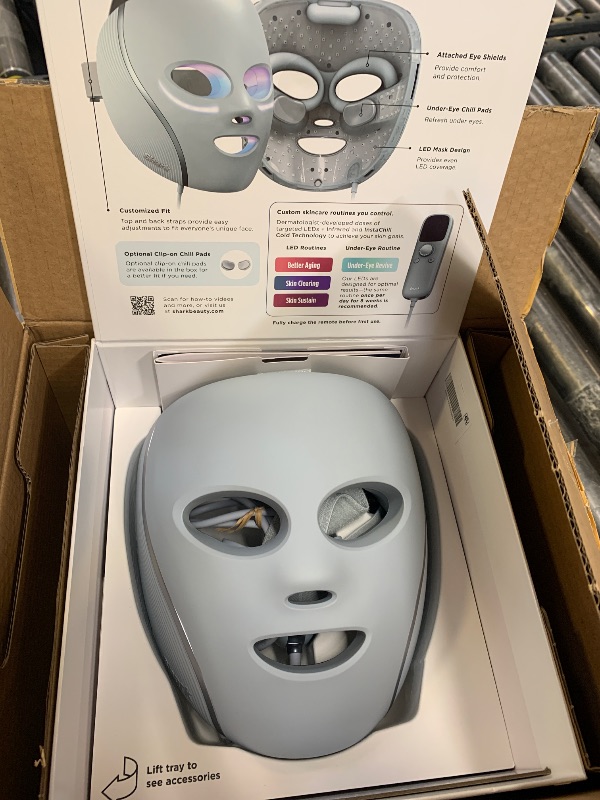 Photo 1 of Shark - CryoGlow Under- Eye Cooling + LED Anti-Aging &amp; Skin Clearing Face Mask - Blue Frost