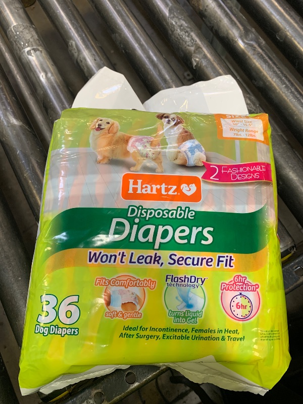 Photo 1 of Hartz Disposable Dog Diapers, Size S 36 count, Comfortable & Secure Fit, Easy to Put On